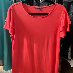 Adrianna Papell Pink Ruffled Blouse